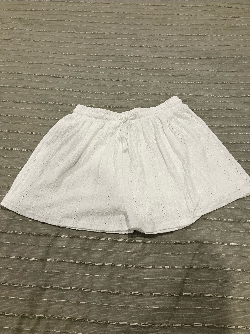 BCBGeneration White Eyelet Drawstring Shorts